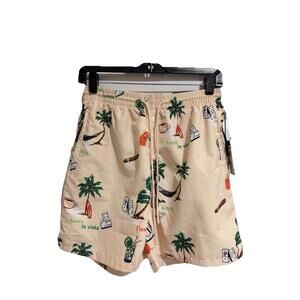 LCKR AA Nylon Shorts  6" Inseam Mesh Lining Beach Fiesta Pattern Men's S / XXL